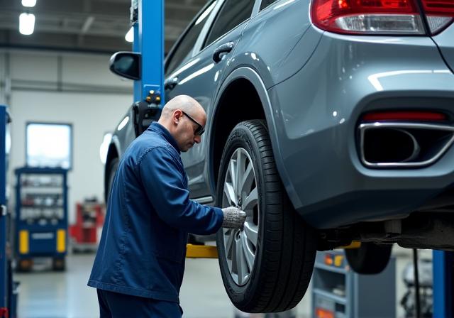 購入前点検中の車両